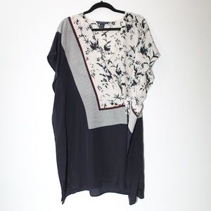 French Connection Silk Hankerchief Hem Tie Dress